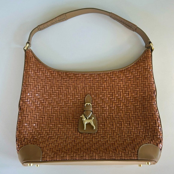 Barry Kieselstein-Cord Handbags - Vintage Barry Kieselstein-Cord Woven Leather Poodle Hobo Bag – Cognac Tan Color